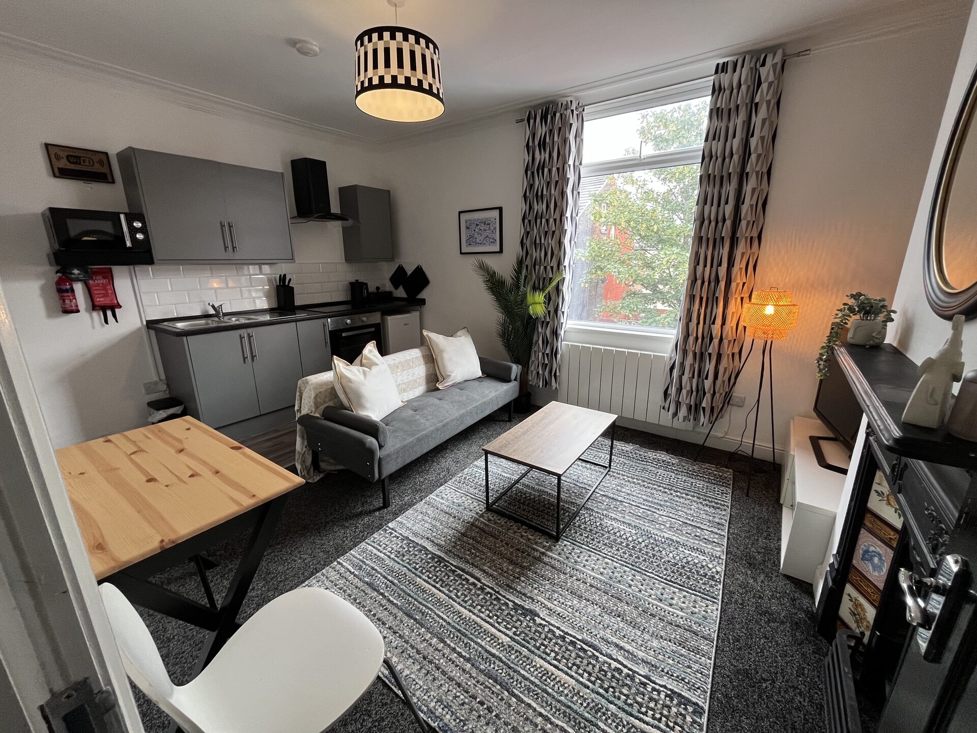 Open-plan lounge and kitchen at The Aberdeen House, Floor 2