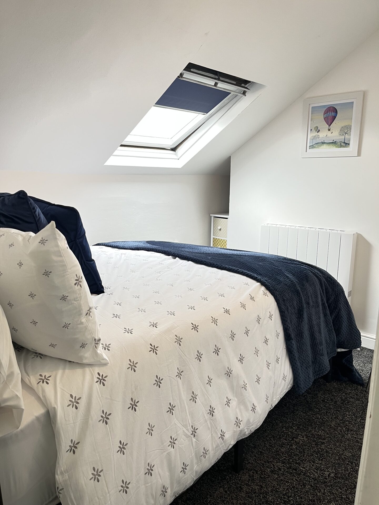 Double bedroom under the eaves with velux skylight at The Aberdeen House, Floor 3