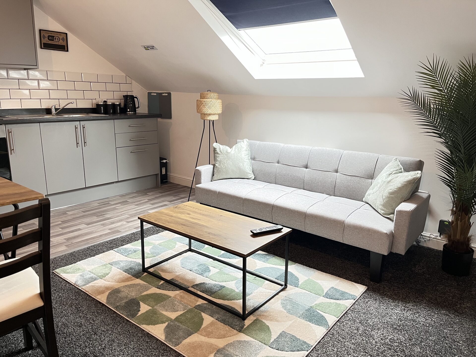 Sofa lounge — view to the kitchen at The Aberdeen House, Floor 3