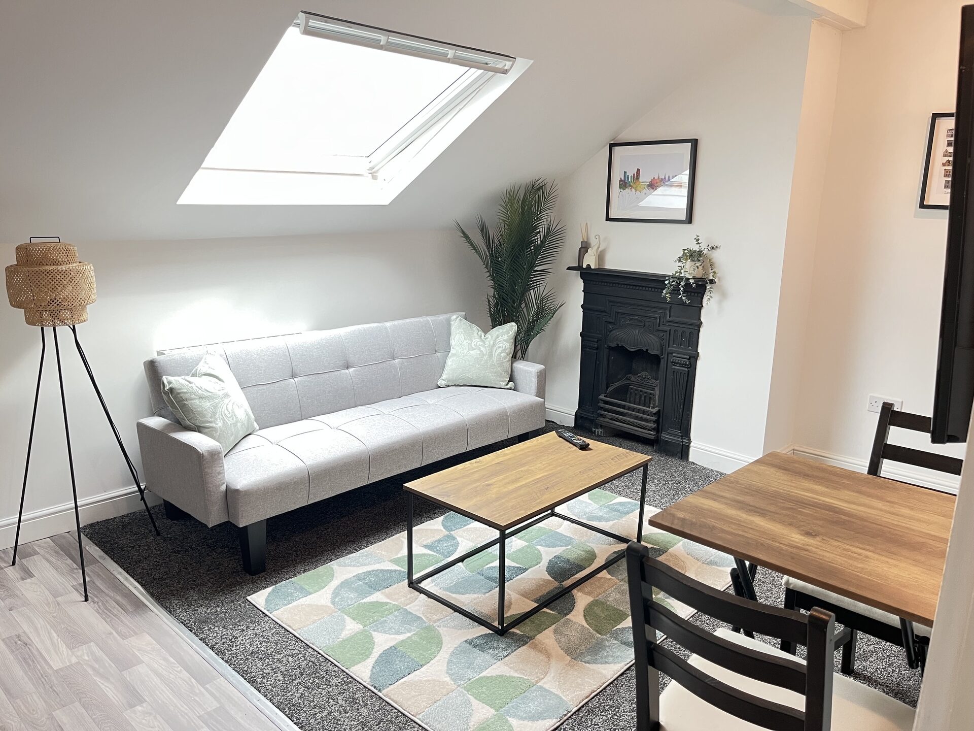 Lounge with fireplace and dining at The Aberdeen House, Floor 3